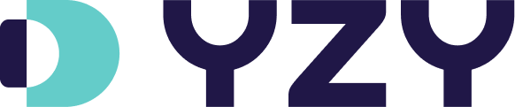 Logo da YZY digital em cores roxa e verde